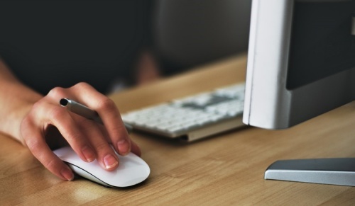 Une femme remplit sa télédéclaration